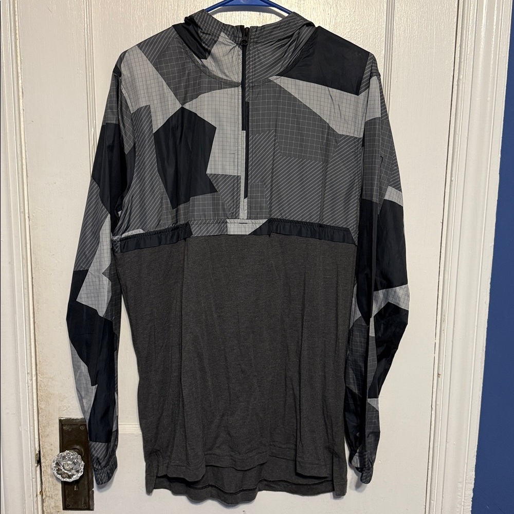 Under Armour Black and Gray Quarter Zip Windbreaker